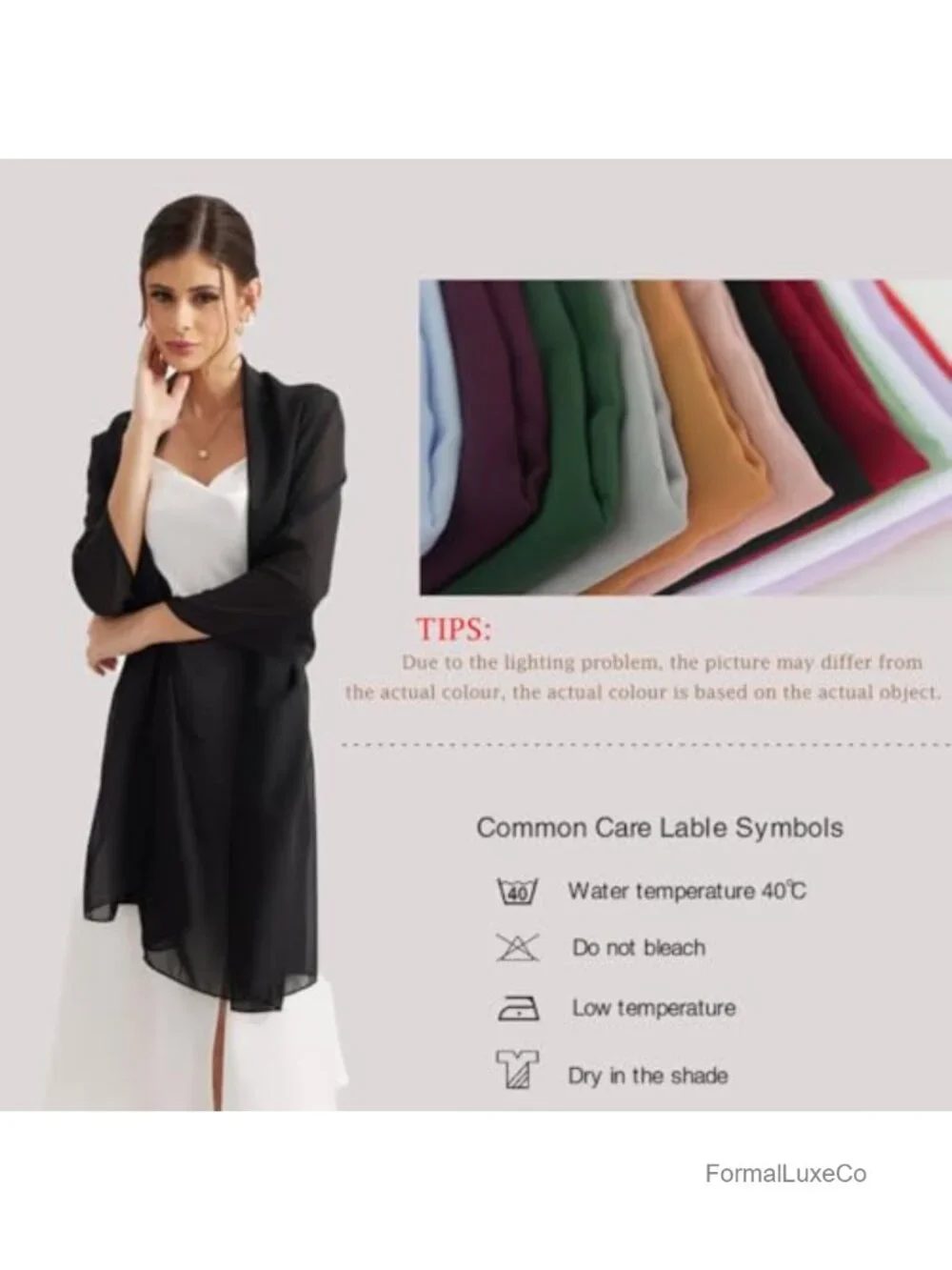 Evening Shawl Wrap Bridal Scarf Sheer Chiffon Lightweight Flowing Soft